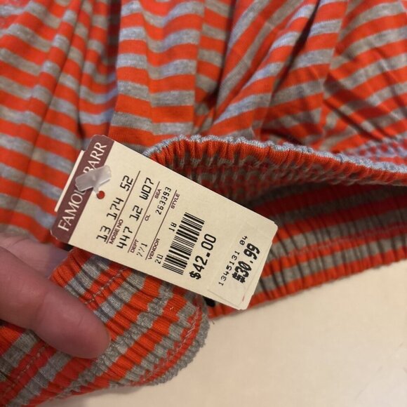 Lizwear Stripe It Rich Orange Short Set Size Large NOS - Picture 10 of 11